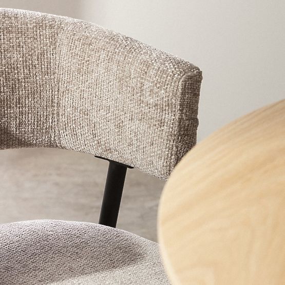 Scaun tapițat Rosario bej/picioare negre