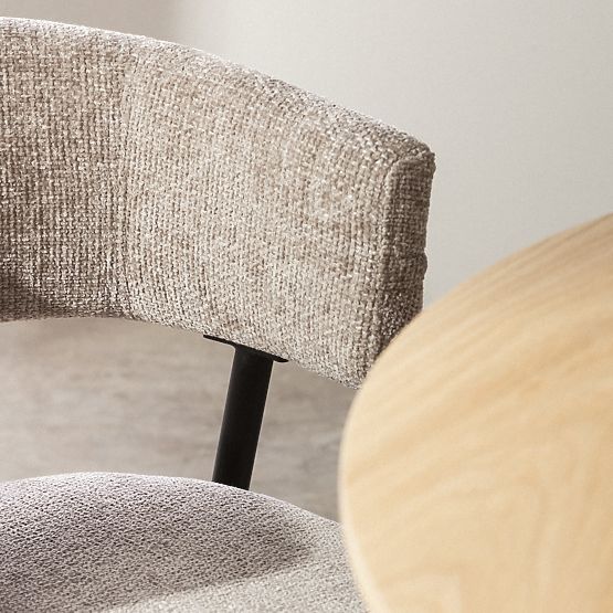 Scaun tapițat Rosario bej/picioare negre