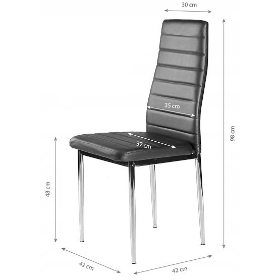 Scaune din piele ecologică pentru living și sufragerie 4 bucăți picioare cromate gri
