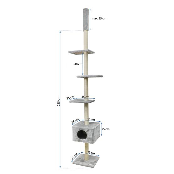 SCRATCHER DE TAVAN PENTRU PISICI GRI P70374