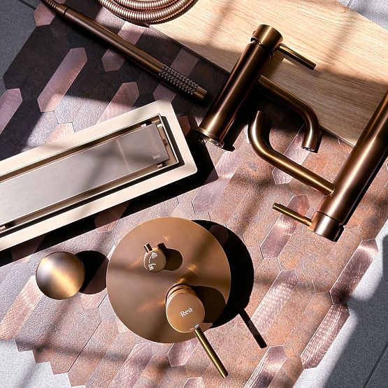 Scurgere liniară REA Neox pentru cupru periat 70