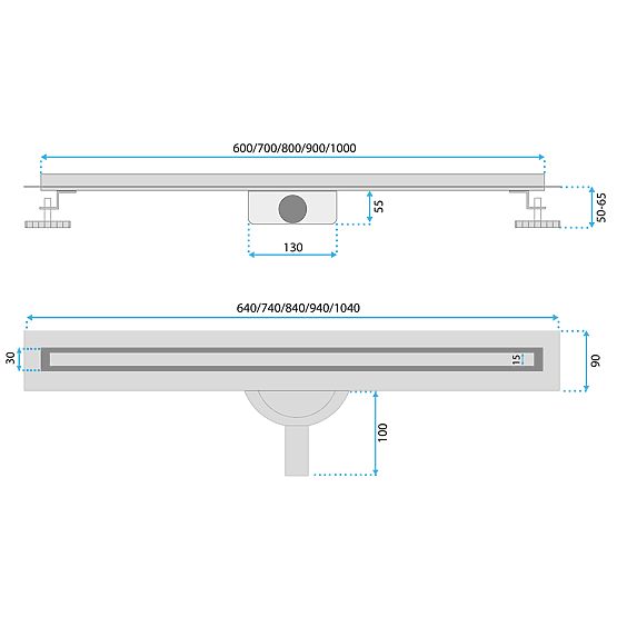 Scurgere liniară REA NEOX SLIM PRO cupru periat 90