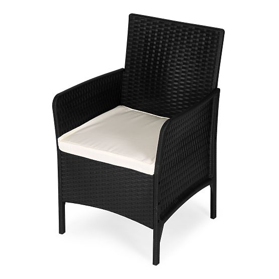 Set 2x scaun de grădină cu pernă, set de scaune pentru balcon, terasă, grădină negru MultiGarden