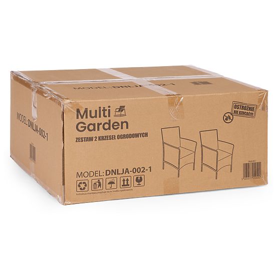 Set 2x scaun de grădină cu pernă, set de scaune pentru balcon, terasă, grădină negru MultiGarden