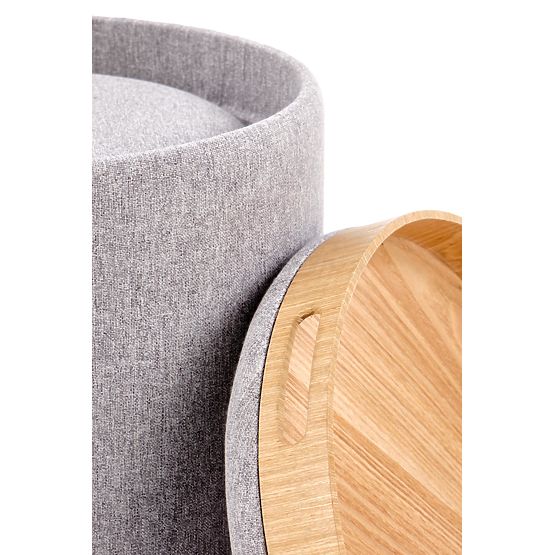 Set AVIKO de 2 pufuri, gri deschis
