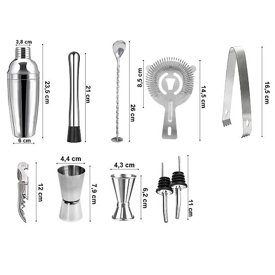 Set barman LOGAN cu 11 piese și cutie