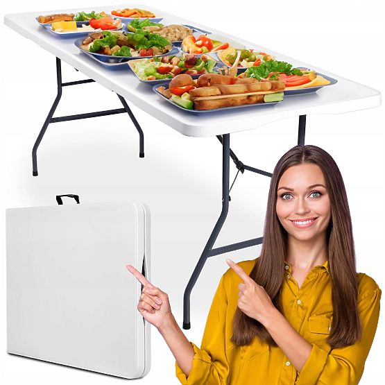 Set catering FETA WHITE 180 cm + 6 scaune BASICO