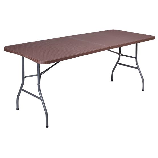 Set catering Ratan masă maro 180 cm + 2 bănci