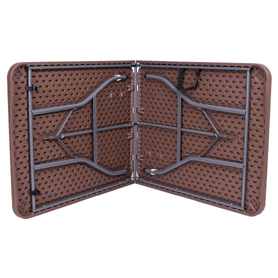 Set catering Ratan masă maro 180 cm + 2 bănci