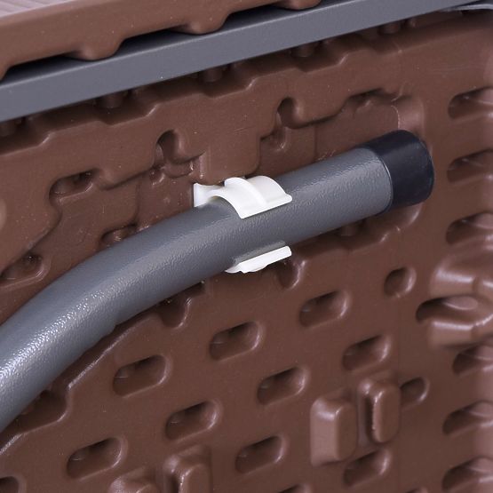 Set catering Ratan masă maro 180 cm + 2 bănci