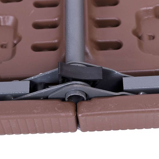 Set catering Ratan masă maro 180 cm + 2 bănci