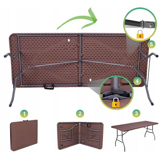 Set catering RATTAN masă 180 cm + 6 scaune