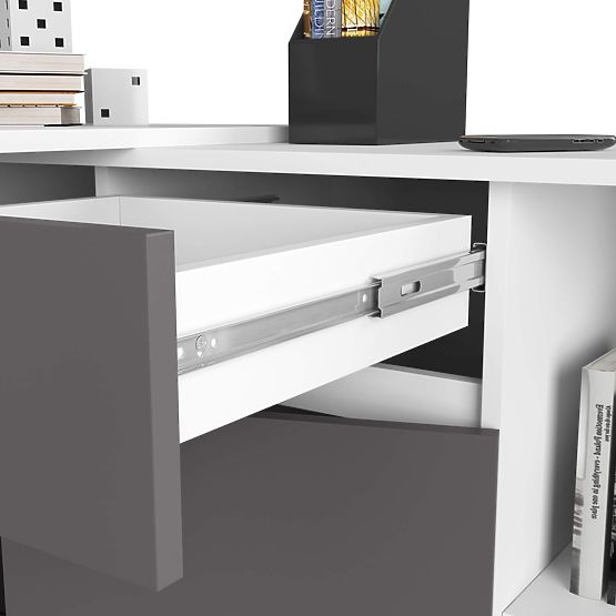 SET CLP B-17 COMODĂ + BIROU PK ALB / GRI