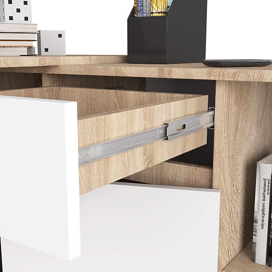 SET CLP B-17 COMODĂ + MASĂ DE SCRIS PK SONOMA / ALB