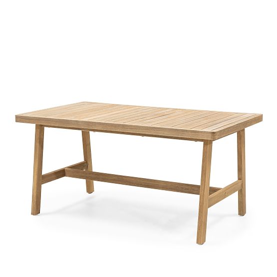 Set colțar de grădină cu masă Castello, împletitură, lemn de salcâm FSC, aspect de tec, bej