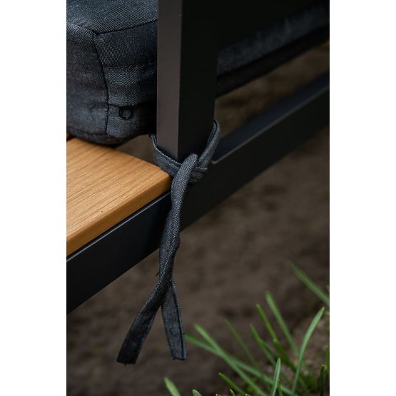 Set colțar mare din aluminiu cu măsuță MASSIMO negru