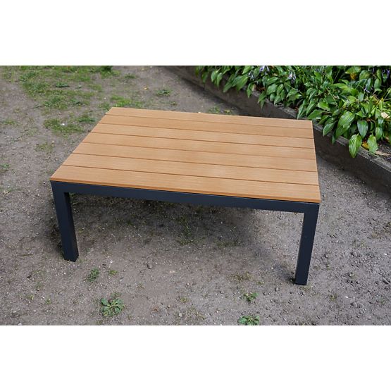 Set colțar mare din aluminiu cu măsuță MASSIMO negru