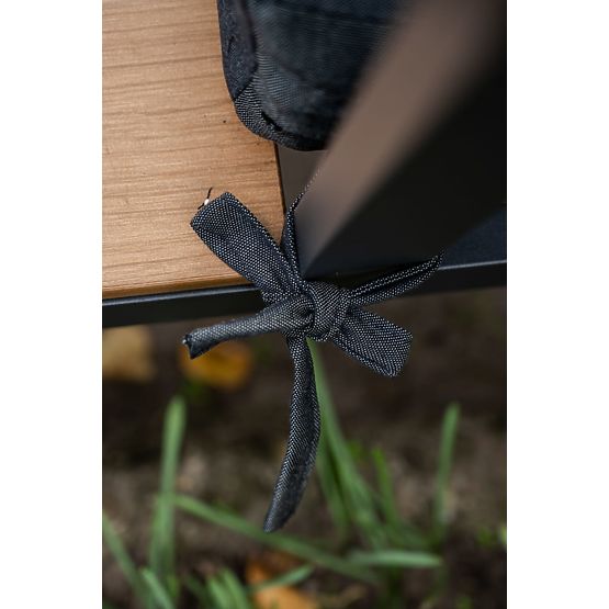 Set colțar mare din aluminiu cu măsuță MASSIMO negru