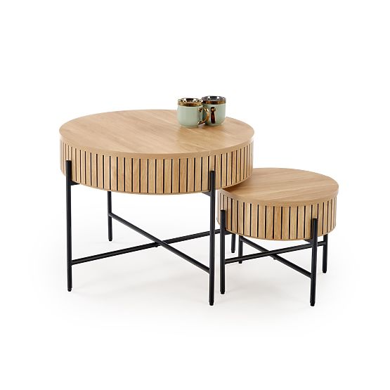 Set DANTE de 2 bănci, natural/negru (1p=1set)