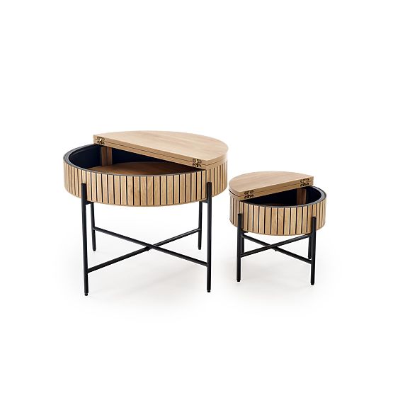 Set DANTE de 2 bănci, natural/negru (1p=1set)