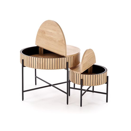 Set DANTE de 2 bănci, natural/negru (1p=1set)