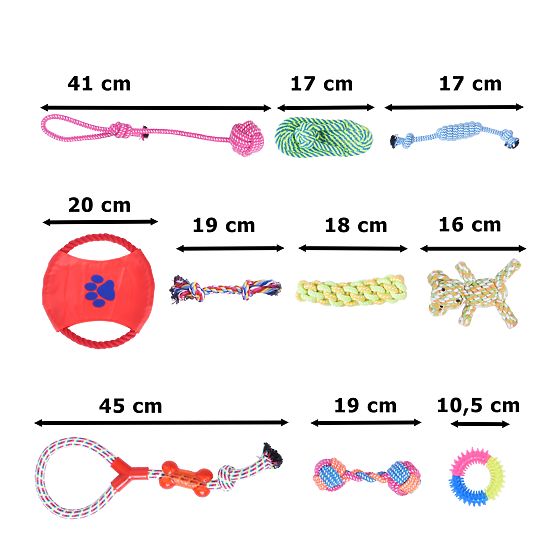 Set de 10 jucării pentru câini DYLAN frânghii de tras