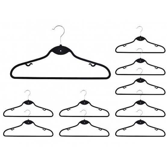 Set de 10 umerașe din catifea Roxi negru