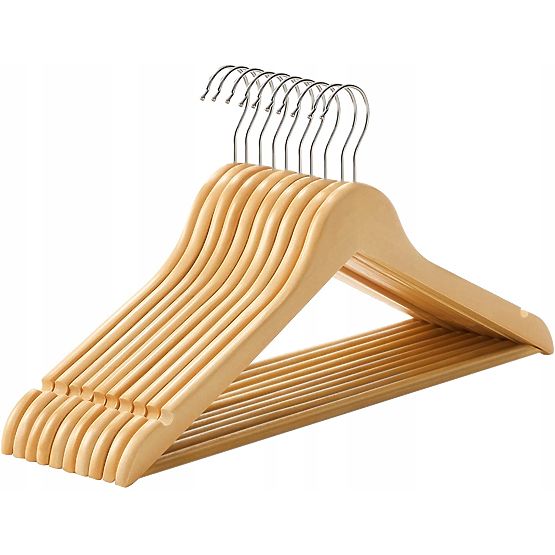 Set de 10 umerașe din lemn RONDO maro deschis
