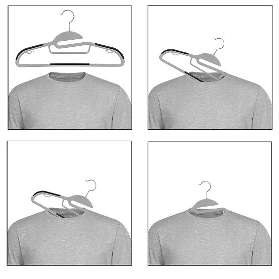 Set de 10 umerașe Flexi gri-negru