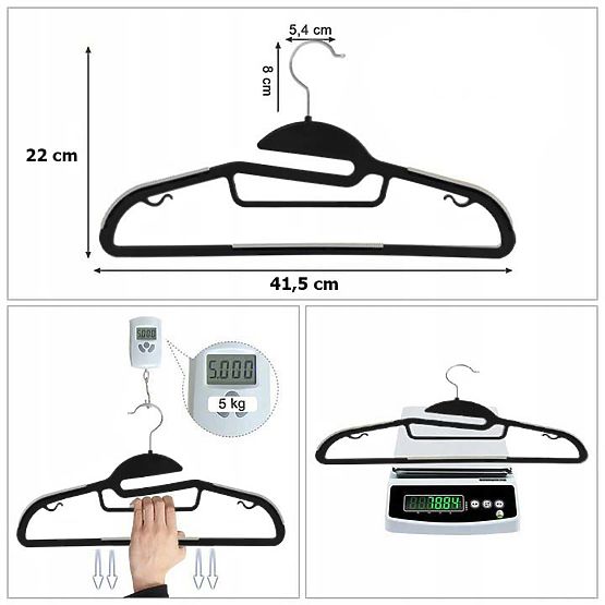 Set de 10 umerașe Flexi negru-gri
