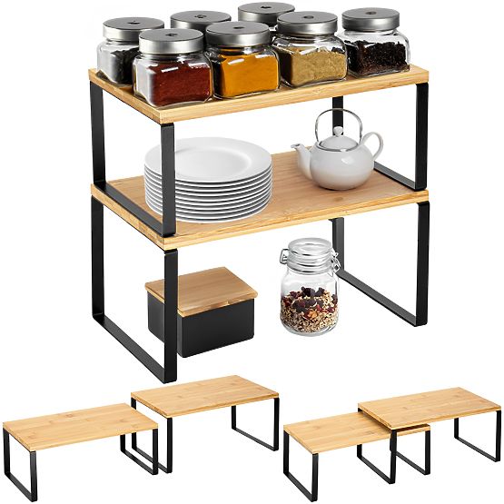 Set de 2 rafturi din bambus GINGER