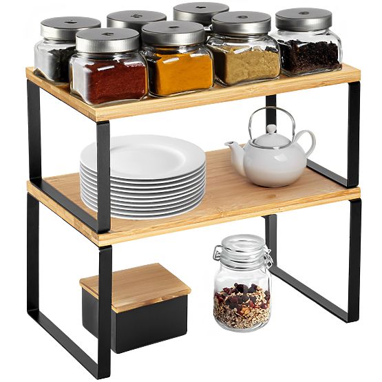 Set de 2 rafturi din bambus GINGER