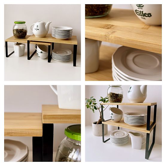 Set de 2 rafturi din bambus GINGER