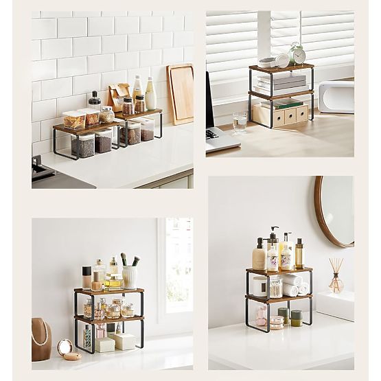 Set de 2 rafturi din bambus GINGER RUSTIC