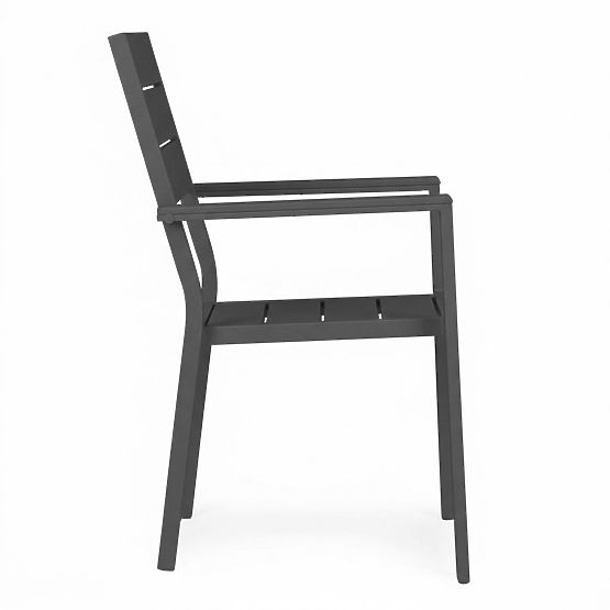 Set de 2 scaune de grădină pentru terasă balcon oțel HDPE gri MultiGarden