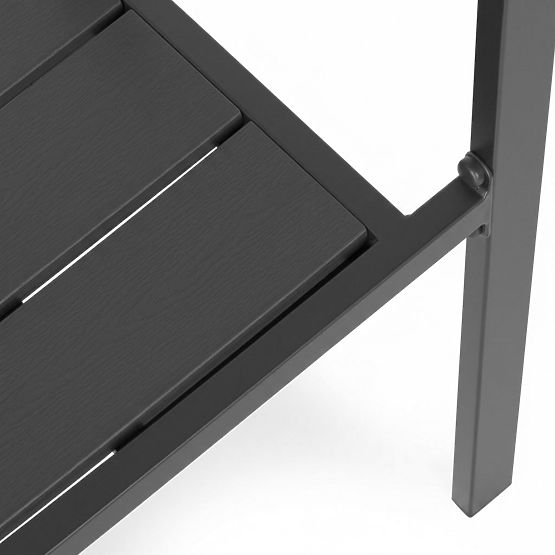 Set de 2 scaune de grădină pentru terasă balcon oțel HDPE gri MultiGarden