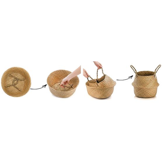 Set de 3 coșuri naturale BOHO