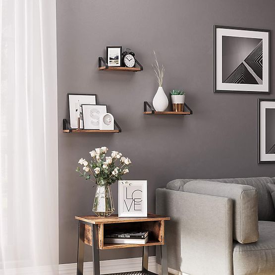 Set de 3 rafturi loft SIRIN negru