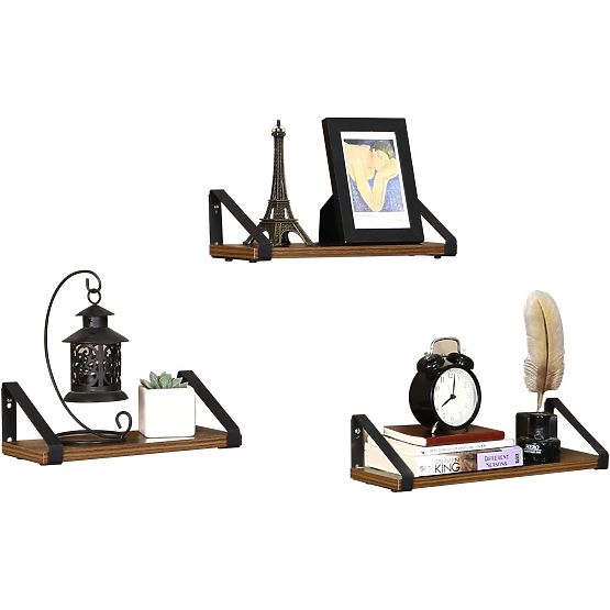 Set de 3 rafturi loft SIRIN negru