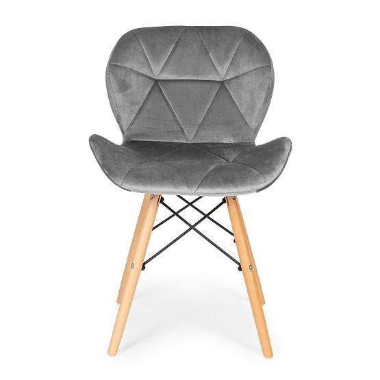 Set de 4 scaune din catifea pentru sufragerie și living - gri