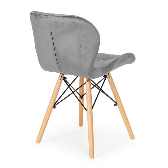 Set de 4 scaune din catifea pentru sufragerie și living - gri