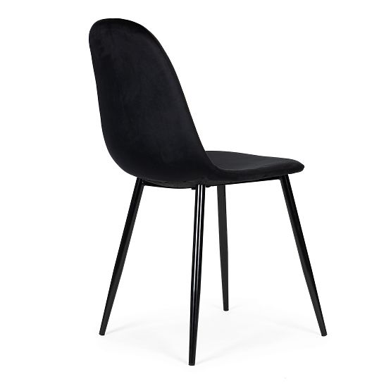 Set de 4 scaune din catifea pentru sufragerie și living - negre