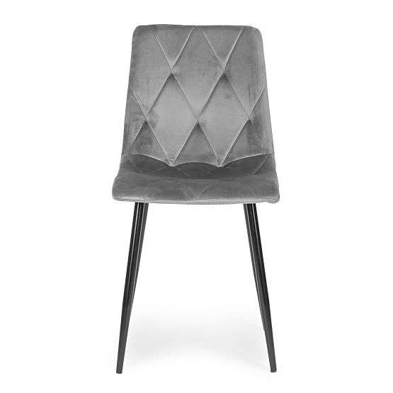 Set de 4 scaune tapițate din catifea pentru sufragerie și living - gri