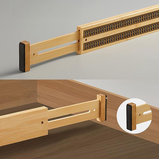 Set de 4 separatoare din bambus pentru sertar RITA