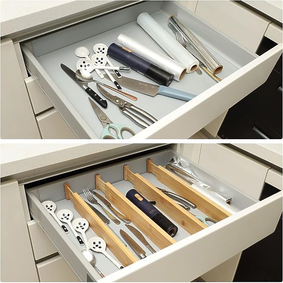 Set de 4 separatoare din bambus pentru sertar RITA