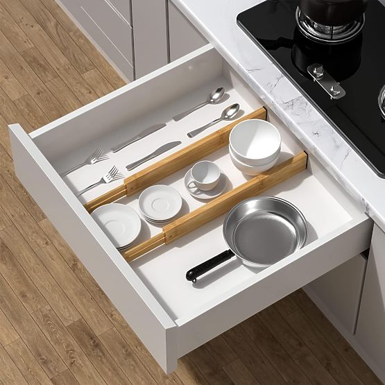 Set de 4 separatoare din bambus pentru sertar RITA