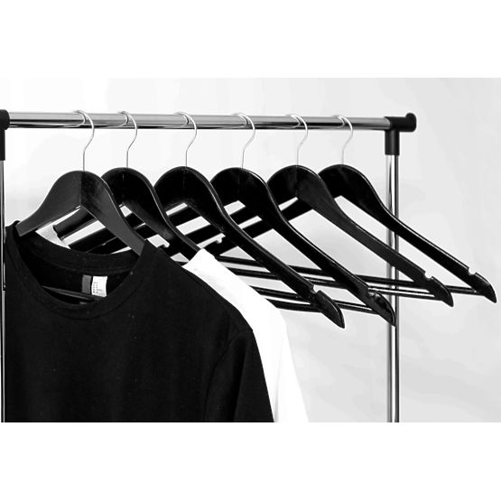 Set de 5 umerașe din lemn RONDO negru