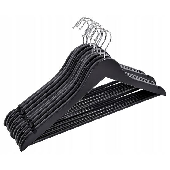 Set de 5 umerașe din lemn RONDO negru