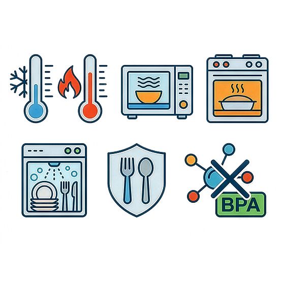 Set de 6 recipiente din sticlă pentru alimente AMALFI