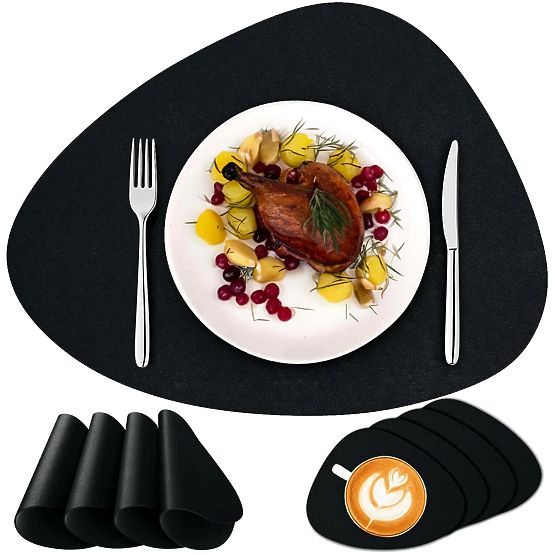 Set de 8 suporturi pentru masă TRIVAL BLACK